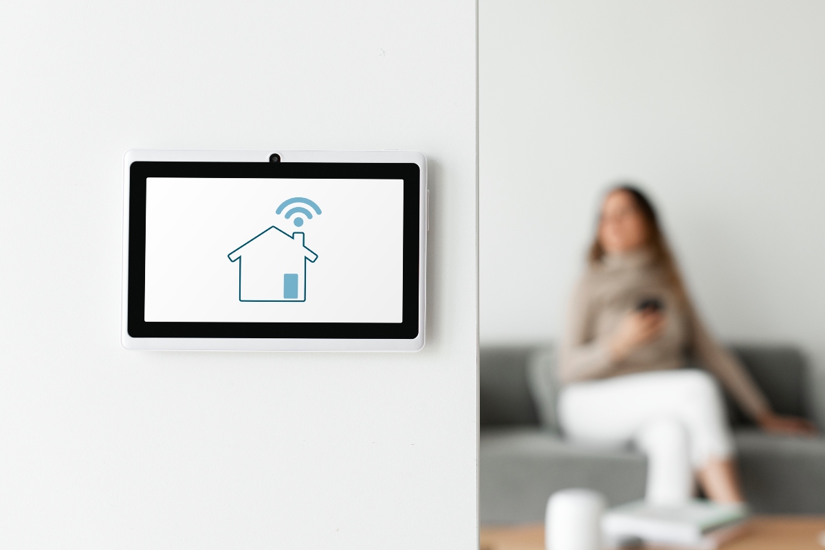 Smart home panel on the wall